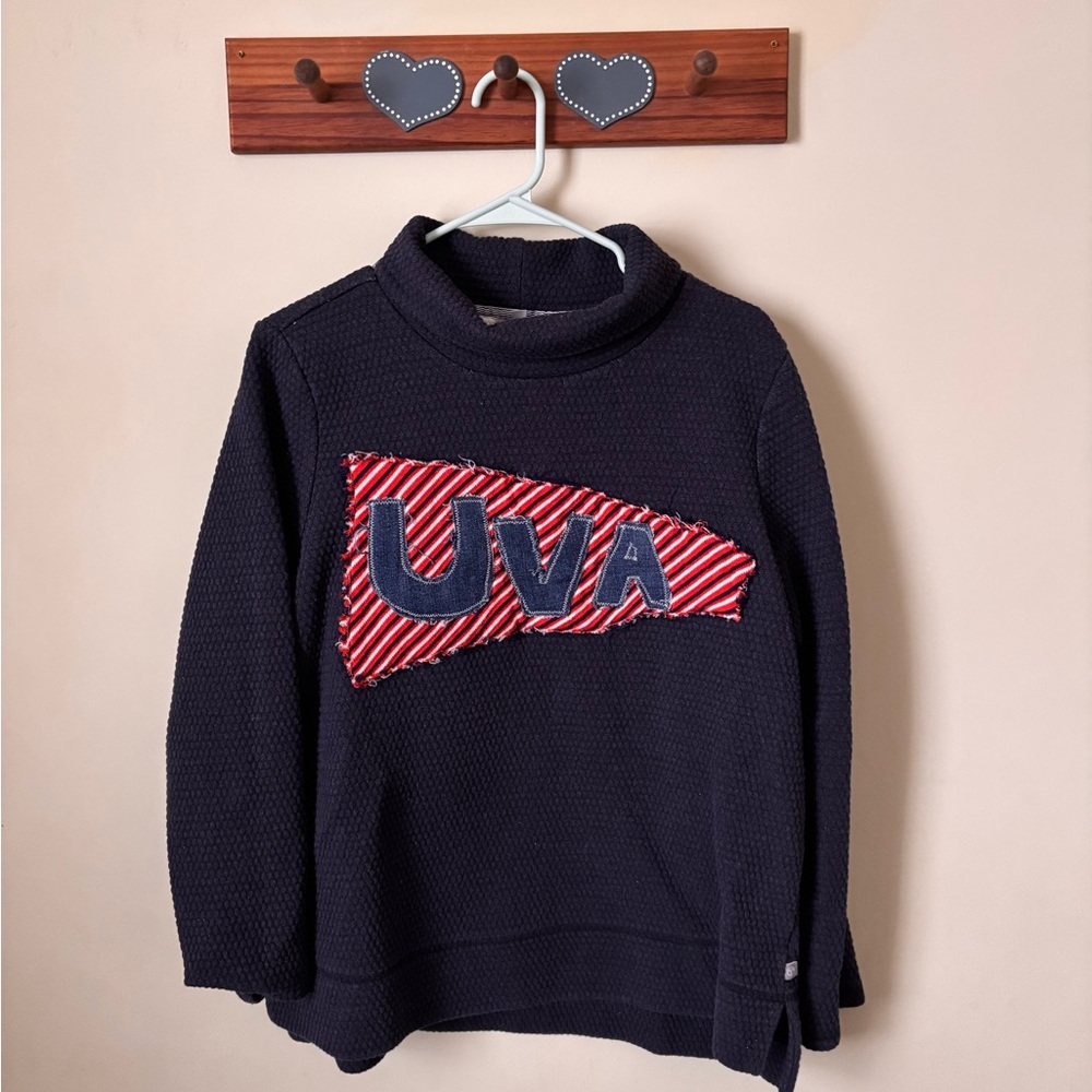 Navy Sweater with Red and Blue UVA Patch